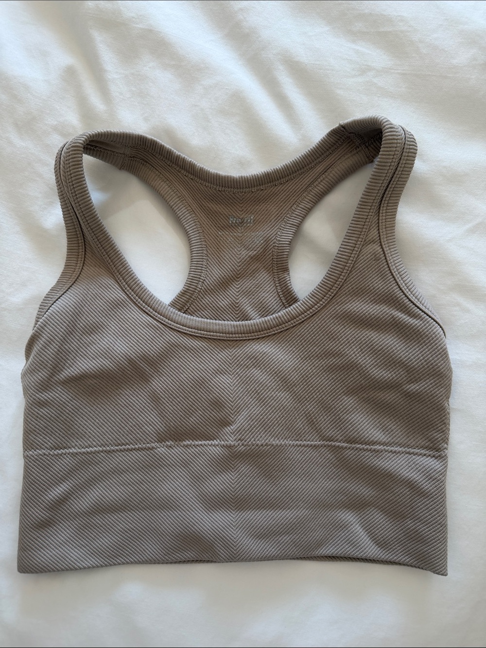 Pro Fit seamless Women’s Ribbed Racerback Top - Taupe